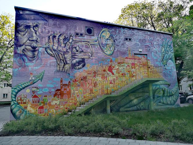 Mural na Klubie Jędruś w Nowej Hucie