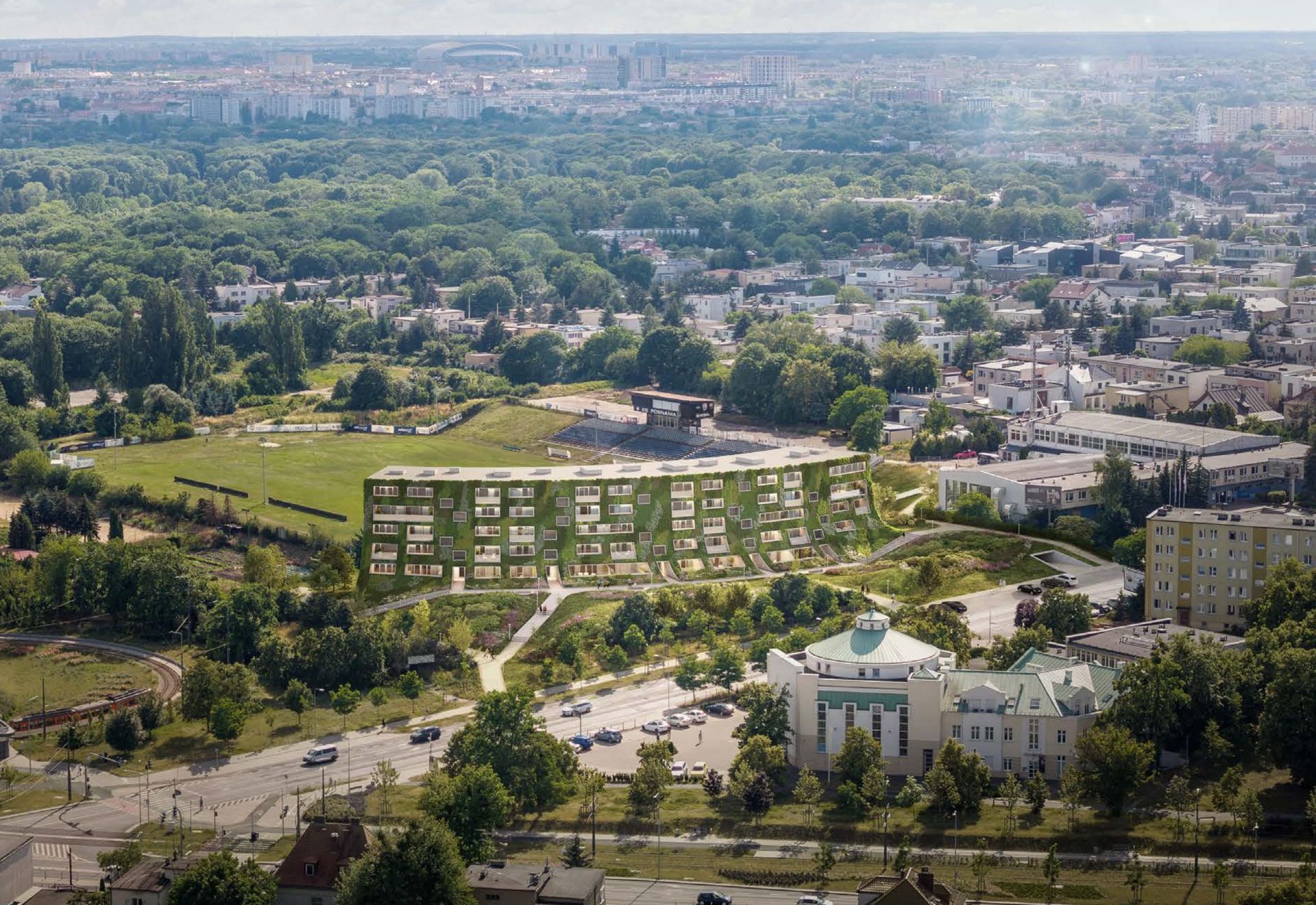 Otoczenie powstającego aparthotelu Aura w Poznaniu