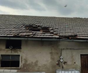Trąba powietrzna zerwała dachy i połamała drzewa w Lasowicach Wielkich