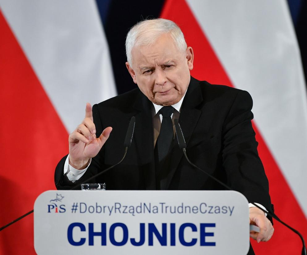 Chojnice, wizyta prezesa PiS  Jarosława Kaczyńskiego