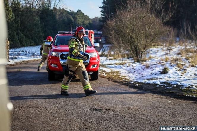 Ćwiczenia służb na kieleckiej Bukówce