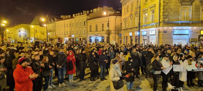 Lublin: protest wobec rosyjskiej agresji na Ukrainę