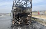 Pożar autokaru z dziećmi na A2