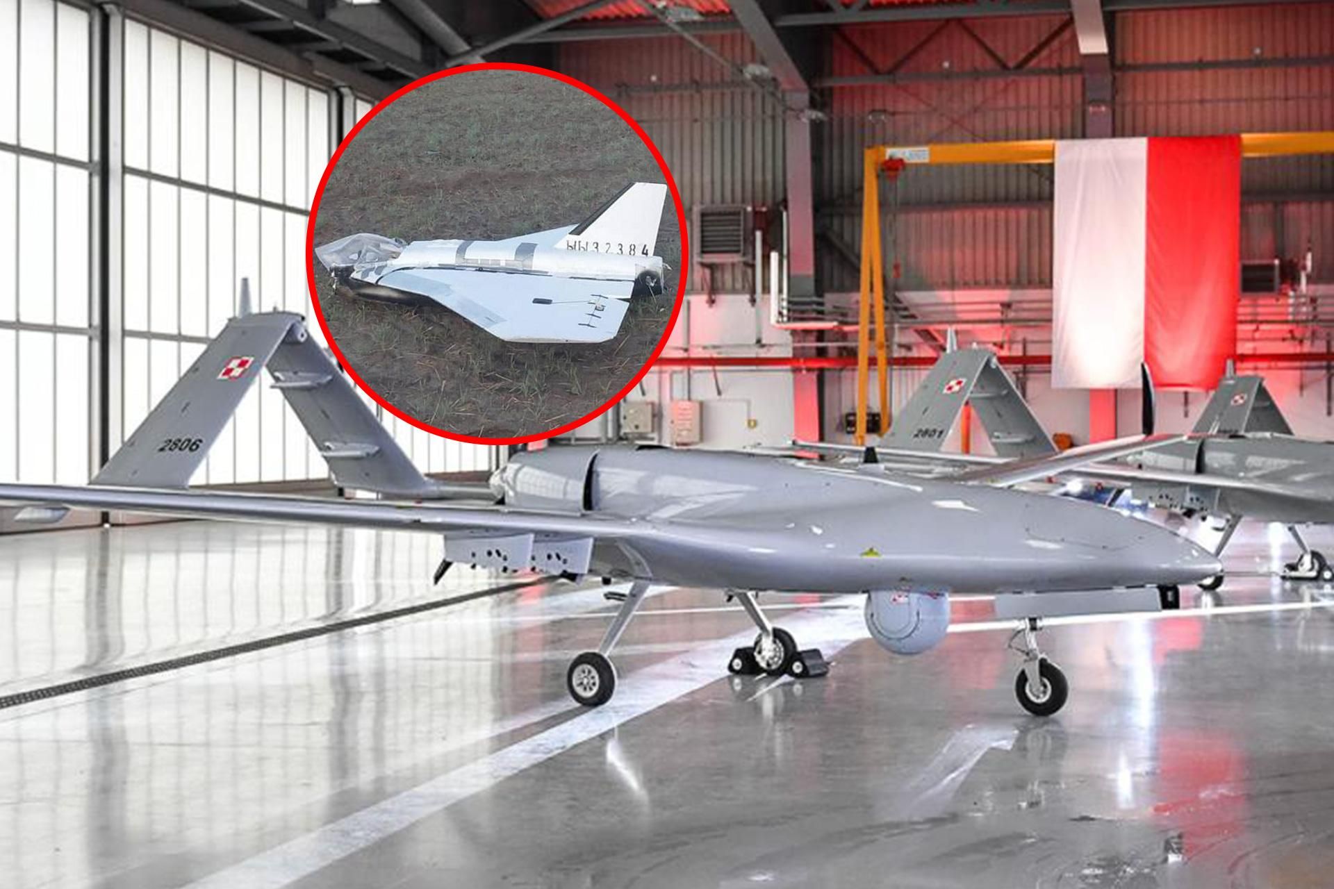 Bayraktar TB2 i rozbity rosyjski dron
