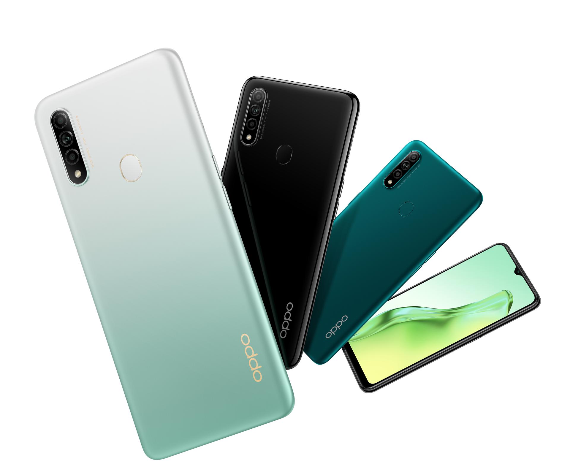  The image shows three Oppo smartphones which represent the innovative 5G technology developed in collaboration with Ericsson.