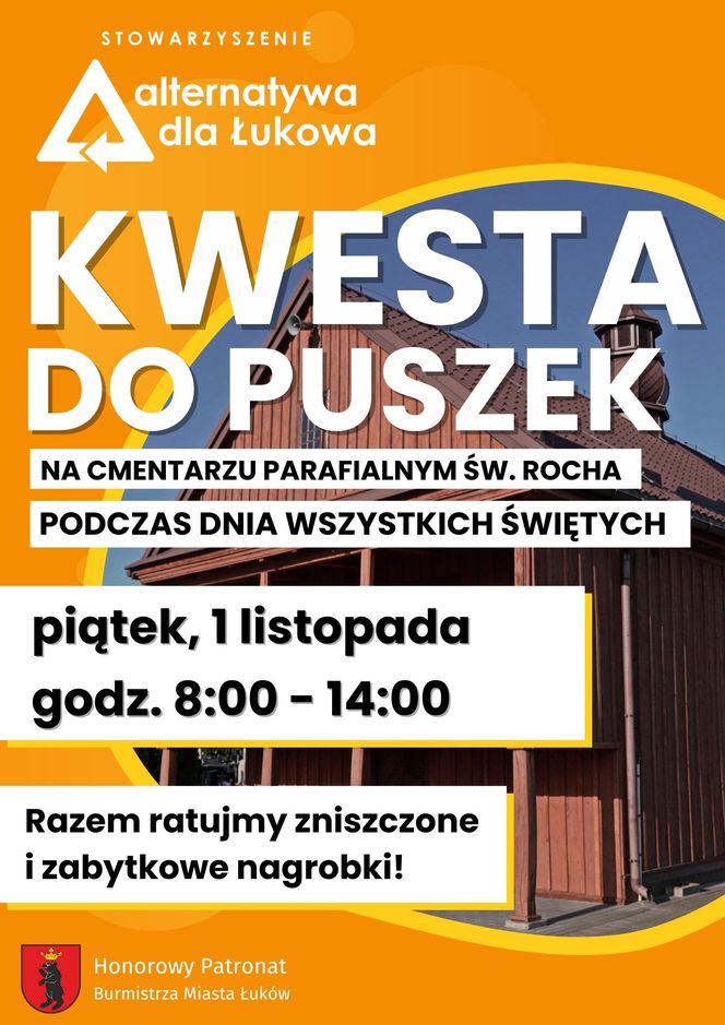 Kwesta do puszek na ratowanie zniszczonych nagrobków w Łukowie