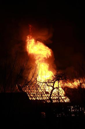Pożar stodoły w miejscowości Gzowice Kolonia i Grzmociny