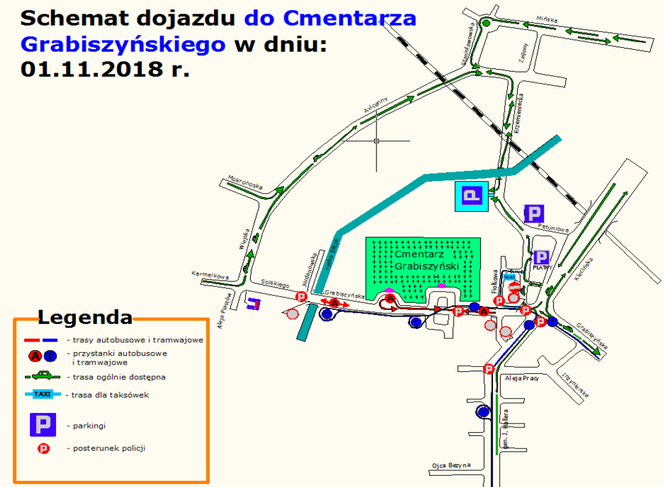 Organizacja ruchu wokół wrocławskich cmentarzy