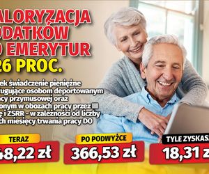 Waloryzacja dodatków do emerytur 5,26 proc.