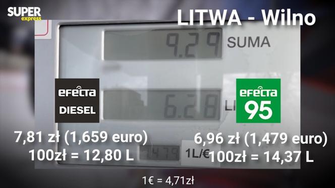 Ceny na stacji paliw Orlen w Wilnie