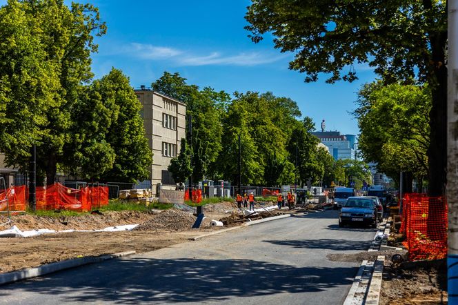 Tramwaj na Rakowieckiej w budowie