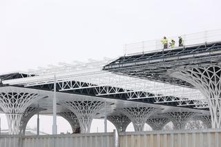 Budowa Dworca Metropolitalnego w Lublinie w zimowej odsłonie