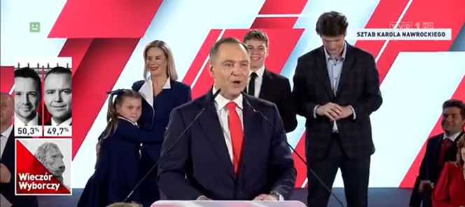 Córka Karola Nawrockiego podczas wieczoru wyborczego
