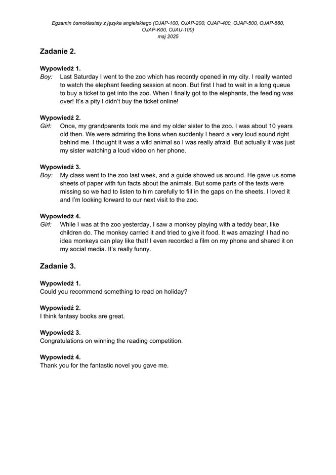 Egzamin ósmoklasisty język angielski 2025: ARKUSZE CKE [15.05.2025]