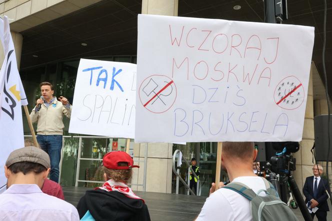 Protest przeciwko zakazowi sprzedazy aut spalinowych