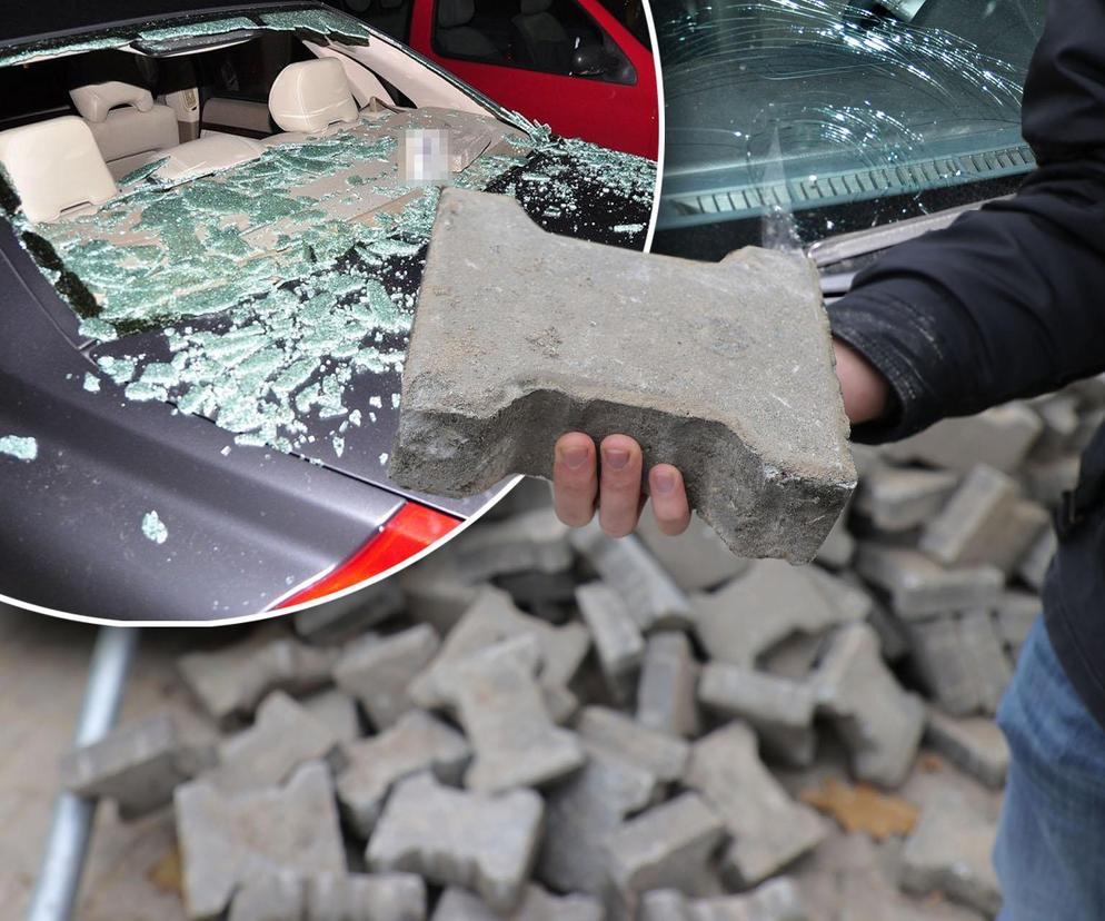  Biała Podlaska. 44-latek rzucał kostką brukową w okna swojej byłej ukochanej. Uszkodził dwa samochody