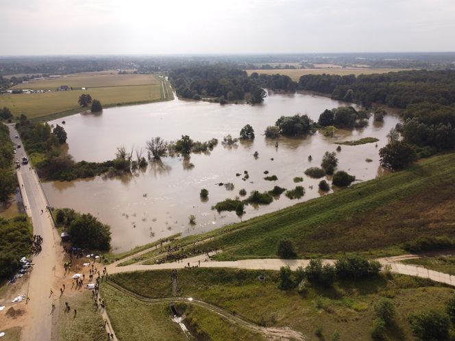 Wrocław Janówek - rozlana Bystrzyca i oczyszczalnia ścieków