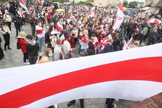 Manifestacja poparcia dla Białorusinów w Warszawie