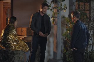 	M jak miłość odc. 1844. Jakub Karski (Krzysztof Kwiatkowski), Martyna (Magdalena Turczeniewicz), Marcin (Mikołaj Roznerski)