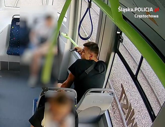 Z pięściami rzucił się na pasażera tramwaju w Częstochowie. Rozpoznajesz agresora?