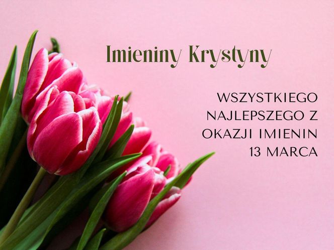 Kartka z życzeniami na imieniny Krystyny