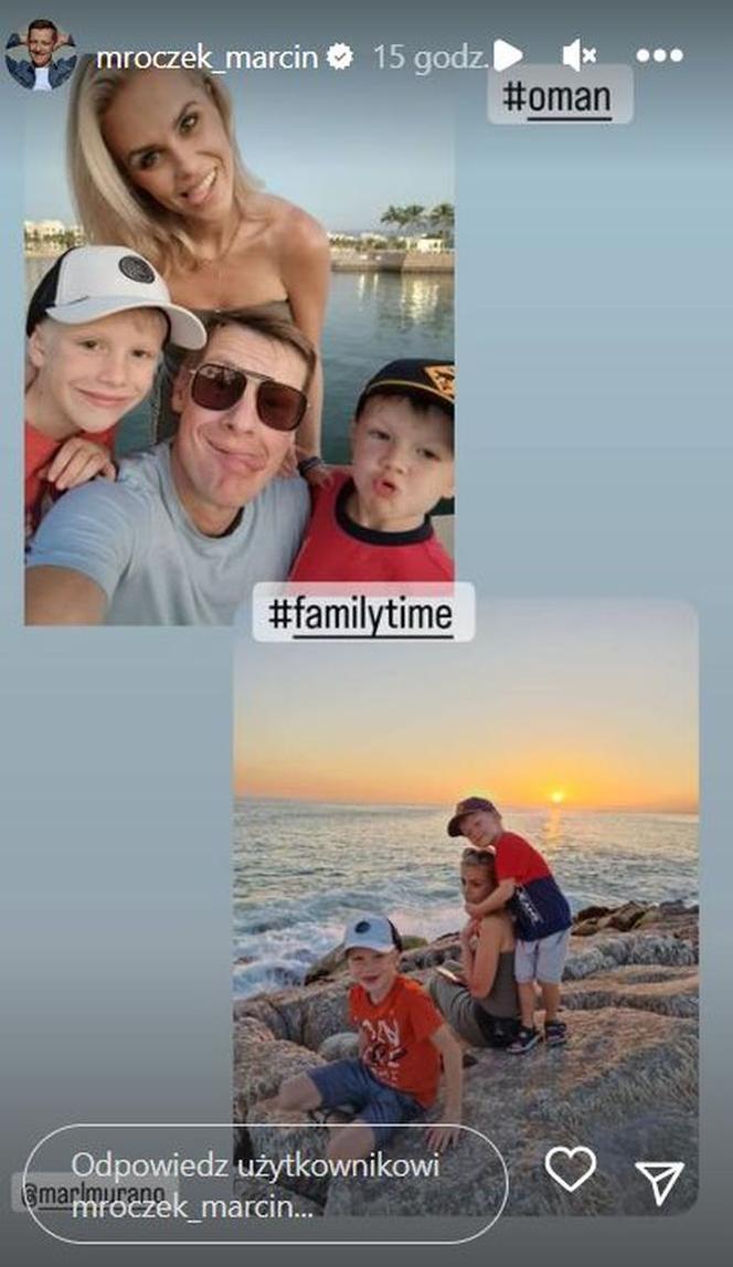 Marcin Mroczek (Piotrek w M jak miłość) z żoną i synami na wakacjach w Omenie