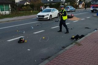 Koszmarny karambol pod Nowym Sączem. Jednoślad złamał się jak zapałka