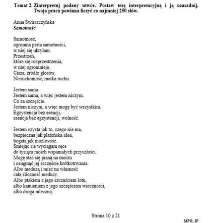 "Czym dla człowieka może być wolność?": Przykładowa rozprawka na maturze [ARKUSZE CKE]