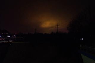 Pomarańczowa łuna nad Szczecinem