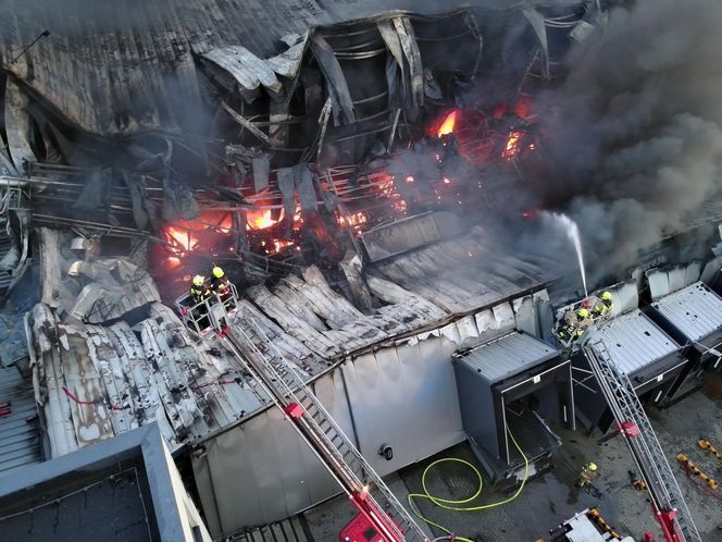  Kawle. Pożar zakładu przetwórstwa drobiowego. 120 strażaków walczy z żywiołem w czwartek, 14 sierpnia. Jeden z nich zaginął [ZDJĘCIA]