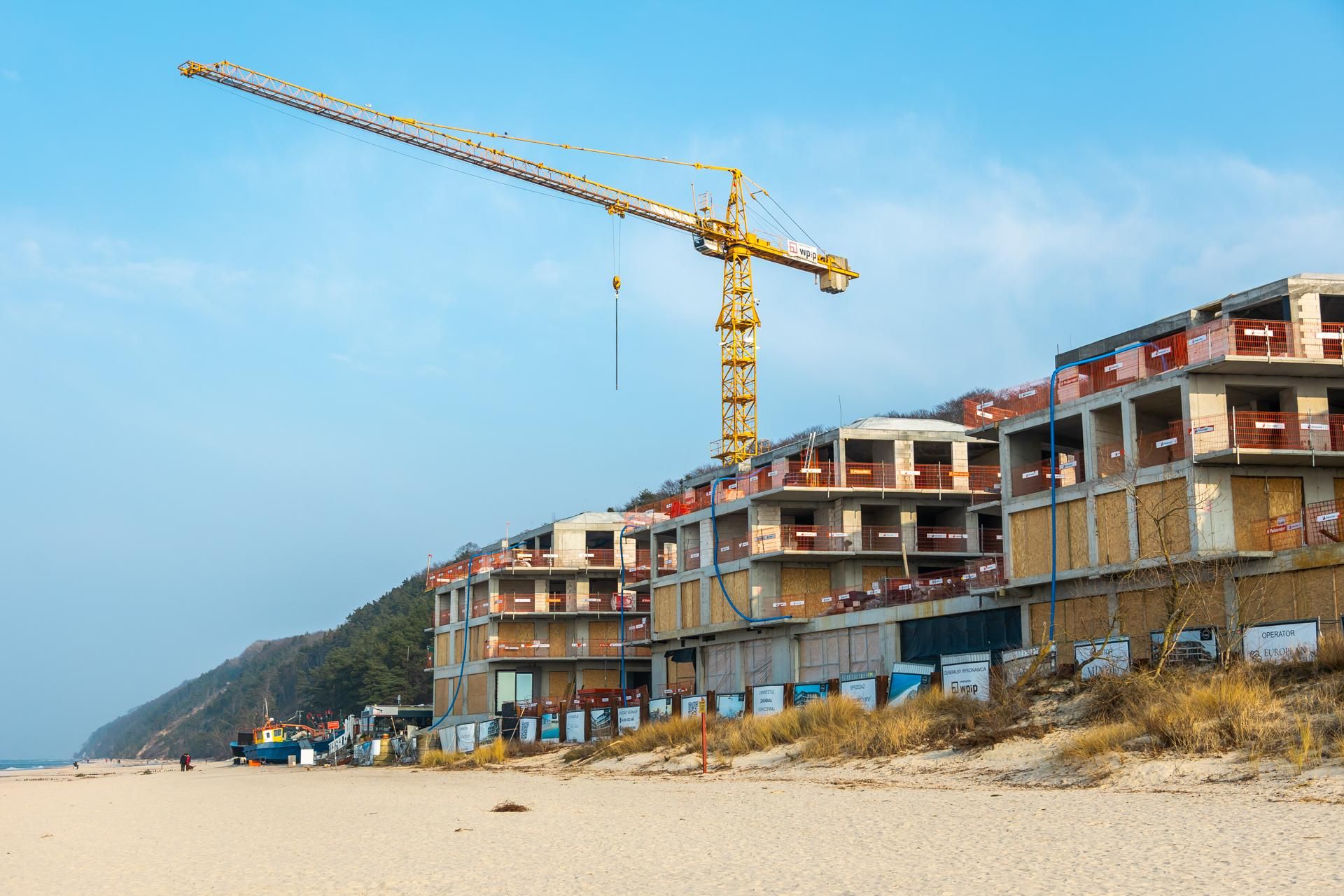 The Sea Resort w Międzyzdrojach podczas budowy