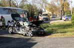 Sportowy Nissan 350Z rozbity w Miedźnie