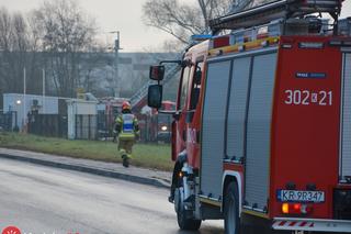 Pożar nad Drwiną w Krakowie