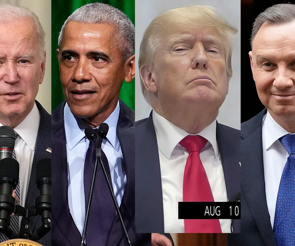 Joe Biden, Barack Obama, Donald Turmp i Andrzej Duda