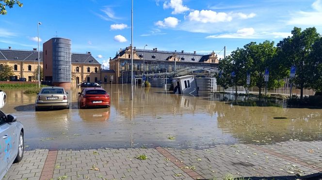 Sytuacja powodziowa. Ostrawa, Czechy