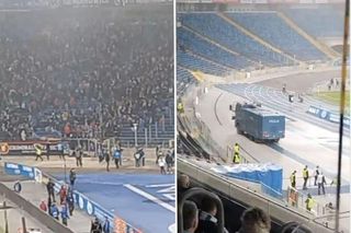 Zadyma na Stadionie Śląskim. Kibice zdemolowali m.in. strefę gastronomiczną. Interweniowała policja