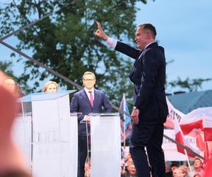 Karol Nawrocki na zorganizowanej przez telewizję Republika debacie przedwyborczej w Końskich