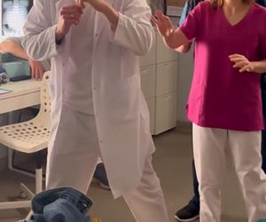 	M jak miłość nowy sezon. Olek (Maurycy Popiel), Aneta (Ilona Janyst) na planie