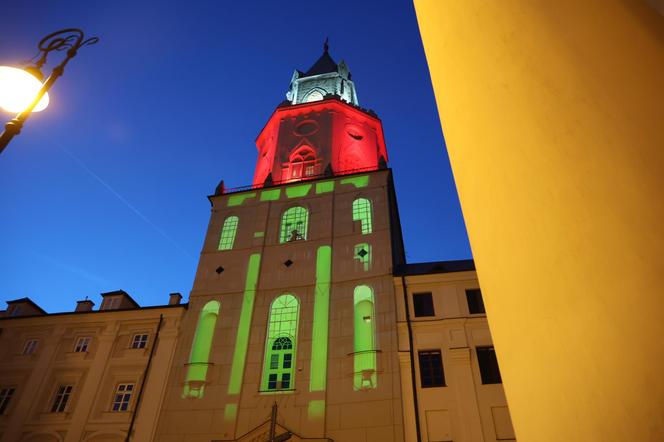 Lublinalia 2024. Na Wieży Trynitarskiej można oglądać wyjątkową iluminację.