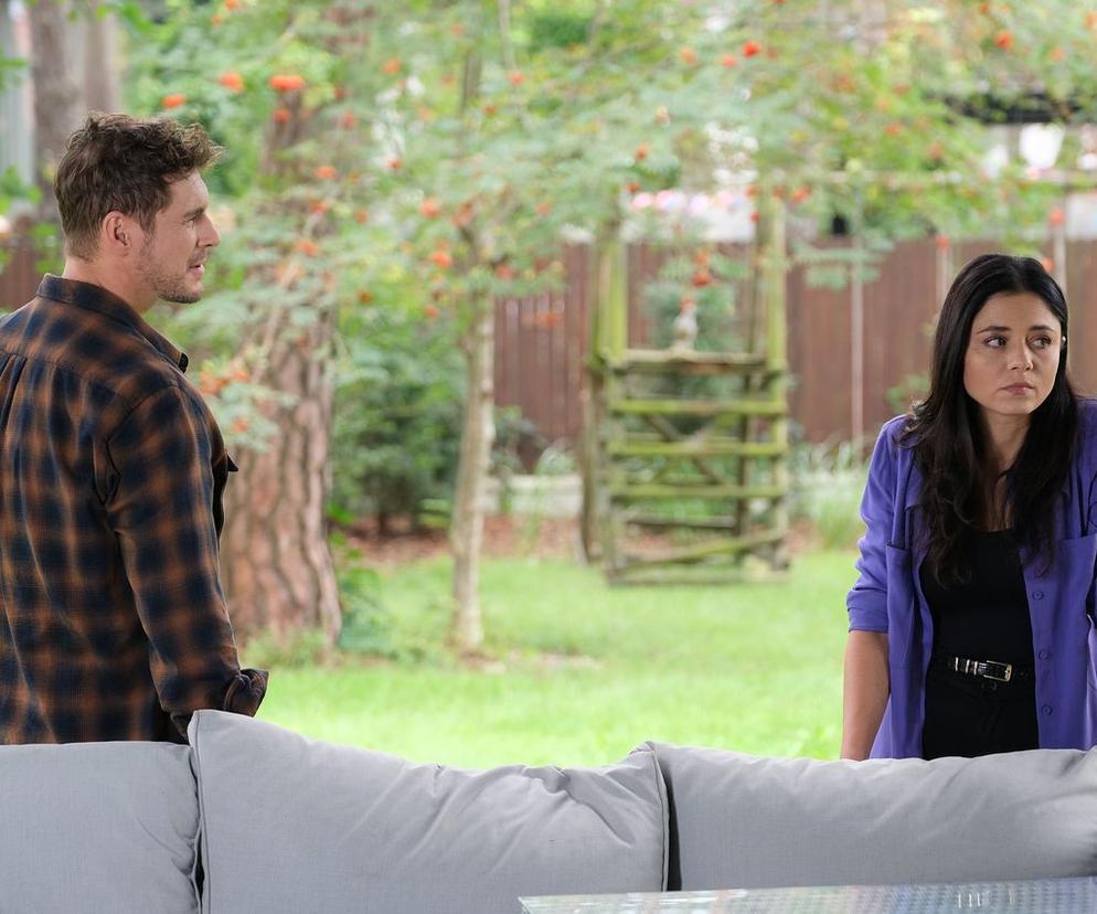 M jak miłość odc. 1696. Iza (Adriana Kalska), Marcin (Mikołaj Roznerski)