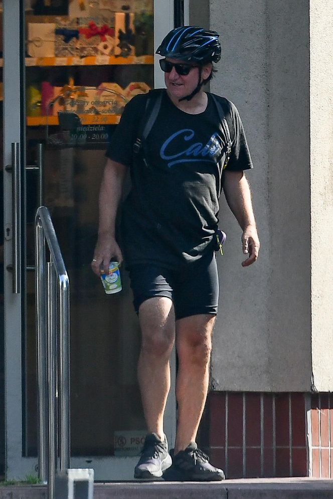 Robert Więckiewicz na rowerze