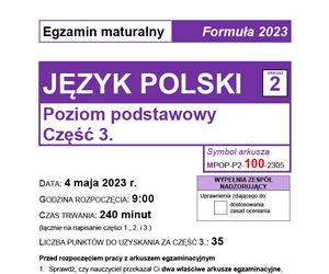 Arkusz maturalny język polski 2023 - NOWA FORMUŁA - WYPRACOWANIE
