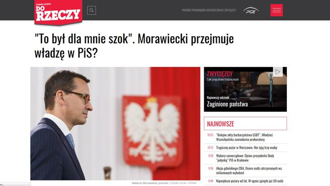 Morawiecki juz rządzi partia. Burza po publikacji SE