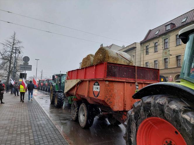 Dźwięk kilkuset klaksonów niesie się po Bydgoszczy. Rolnicy: Bez nas będziecie głodni, nadzy i trzeźwi