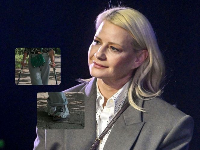 Małgorzata Kożuchowska w bucie ortopedycznym