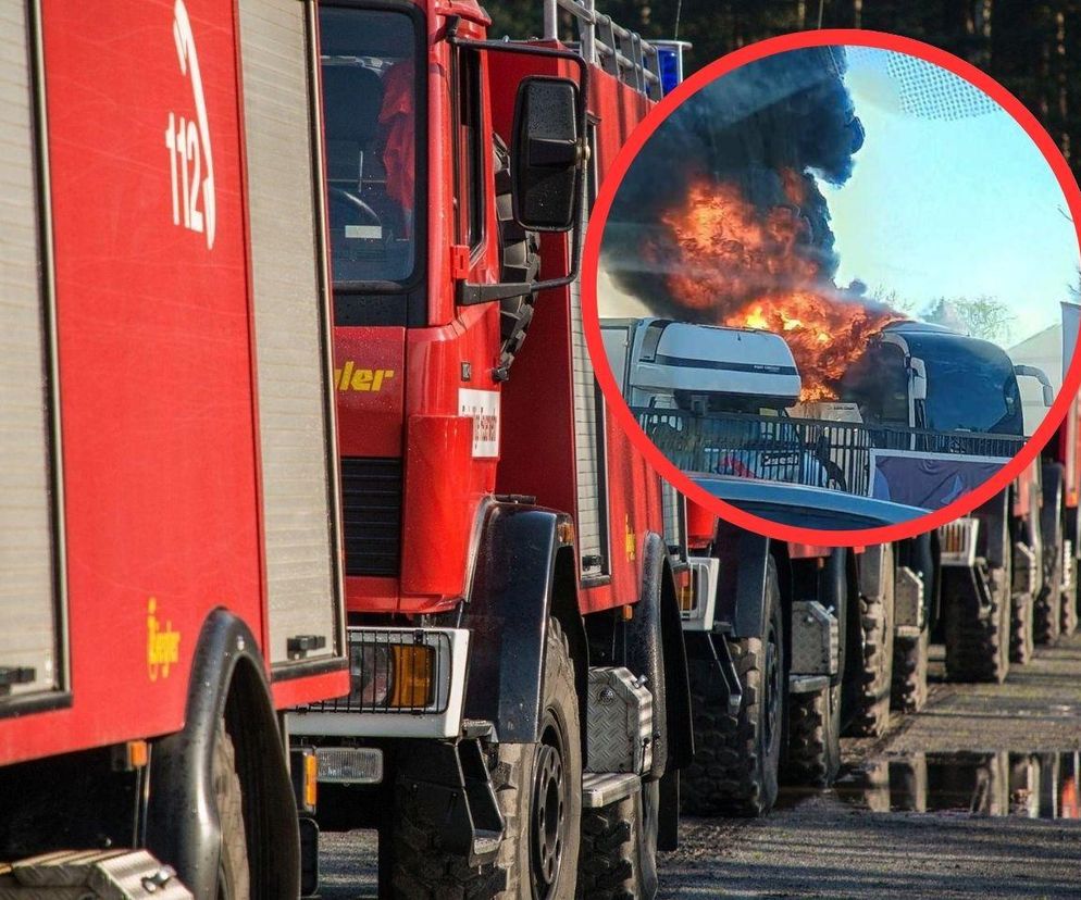 Pożar na ulicy Zgierskiej w Konstantynowie Łódzkim. Zapalił się autobus