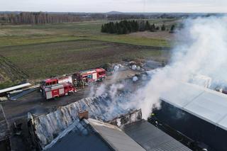 Pożar hal murowanych w Nowinach ZDJĘCIA