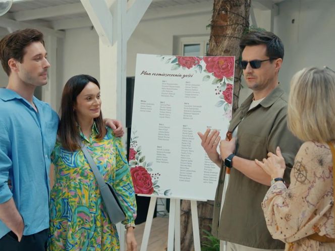 Barwy szczęścia, odcinek 3133: Malwina (Joanna Gleń), Herman (Maciej Raniszewski), Natalia (Maria Dejmek), Cezary  (Marcel Opaliński)