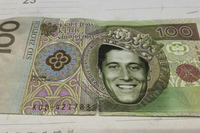 Banknot z Robertem Lewandowskim