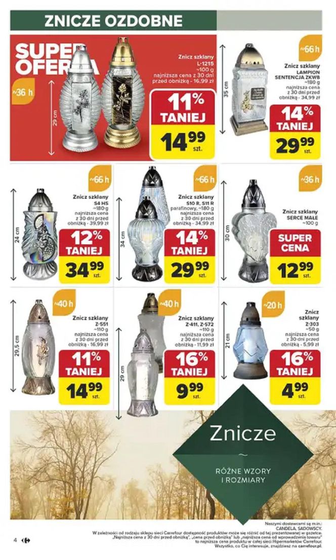 Ceny zniczy - Carrefour
